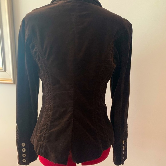 Y2K BROWN VELVET FITTED BLAZER - Picture 3 of 6